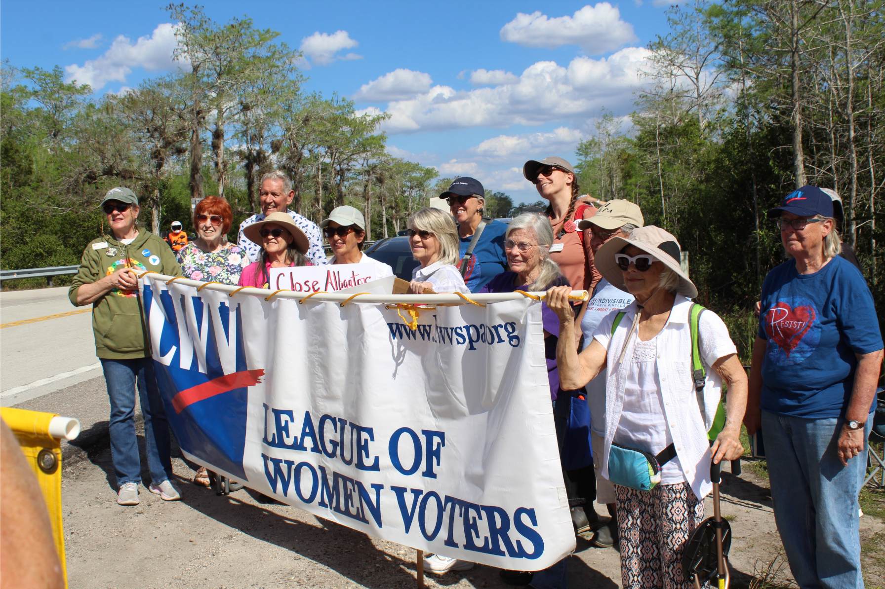 Local protesters travel hours to rally against “Alligator Alcatraz” detention facility